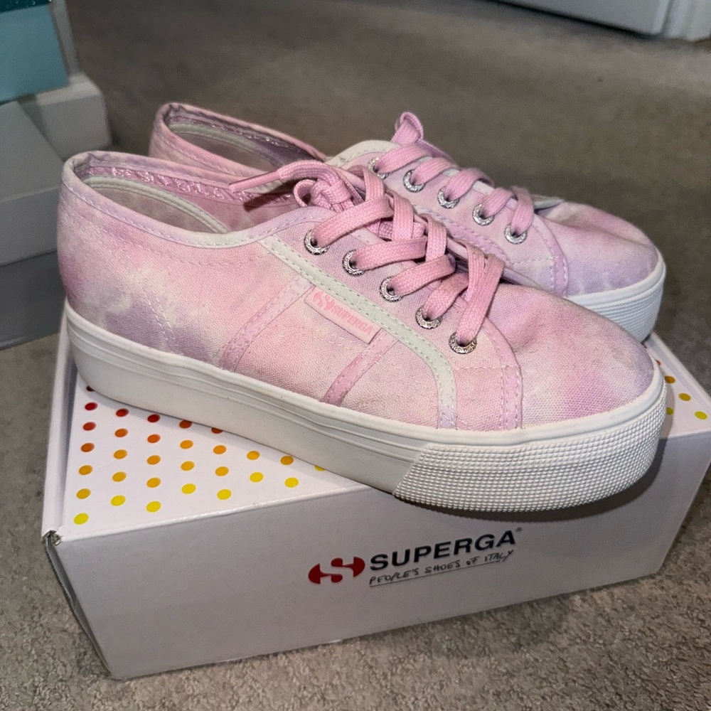 Superga Women's Light Pink Platform Sneakers